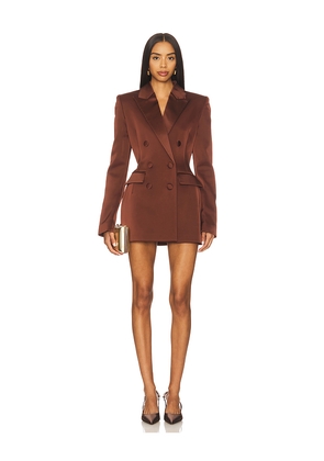 Nadine Merabi Monica Satin Blazer in Brown. Size 2/XS. Also in 6/SM.