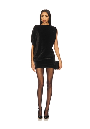 MORE TO COME Annmarie Velvet Mini Dress in Black. Size M. Also in S, XS.