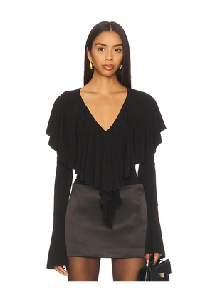 MORE TO COME Ellen V Neck Top in Black. Size L. Also in M, S, XL, XS, XXS.