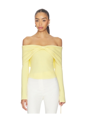 MAJORELLE Emma Off The Shoulder Sweater in Yellow. Size M. Also in XS, XXS, S, L, XL.