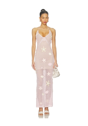 LoveShackFancy Macie Dress in Pink. Size M. Also in XL, XS.