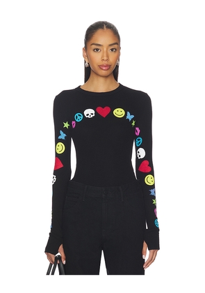 Lauren Moshi Mckinley Elements Arch Fitted Thermal Longsleeve Top in Black. Size M. Also in XS, S.