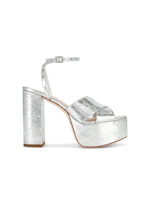Loeffler Randall Loretta Platform Sandal in Metallic Silver. Size 6. Also in 7.5, 8, 8.5, 9, 9.5.