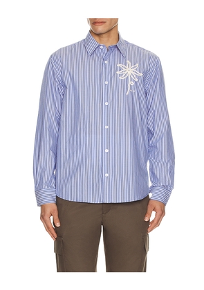 NN07 Quinsy Shirt in Blue. Size M. Also in L, S, XL/1X.