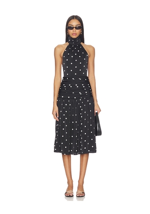 MORE TO COME Carmina Halter Midi Dress in Black. Size M. Also in L, S, XS, XXS.