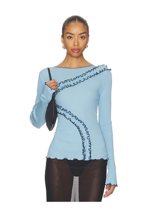 OperaSPORT Gisle Seamless Top in Blue. Size M. Also in S.