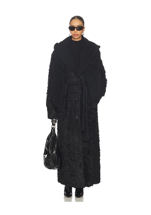 MARRKNULL Two-piece Waxed Trench Coat in Black. Size M. Also in S, L.