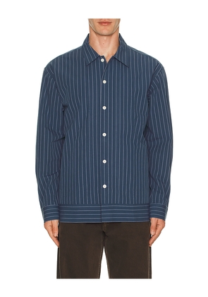NN07 Reed Stripe Overshirt Shacket in Blue. Size M. Also in S.
