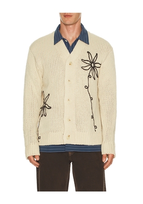 NN07 Mika Flower Cardigan in Cream. Size M. Also in L, S, XXL/2X.