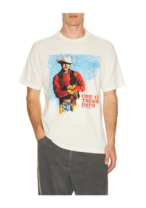 ONE OF THESE DAYS Heaven Can Wait Tee in White. Size M. Also in S, L, XL/1X.