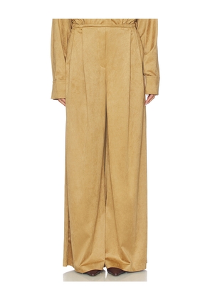 Norma Kamali Mens Pleat Pant in Tan. Size M. Also in XS, S, L.