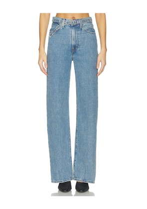 LEVI'S Ribcage Belted Wide Leg in Blue. Size 24. Also in 25, 26, 27, 28, 29, 30, 31, 32.