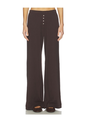 LESET Pointelle Boxer Pant in Chocolate. Size M. Also in XS, S, L.