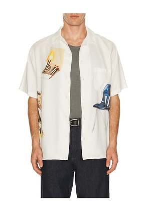 ONE OF THESE DAYS I Never Believed in Much, But I Believe in You Camp Shirt in White. Size M. Also in S, L, XL/1X.