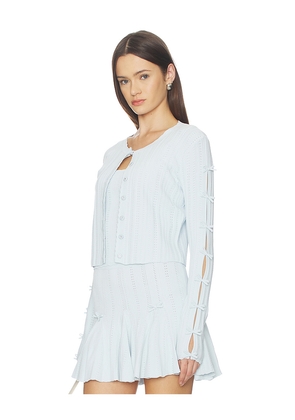 LoveShackFancy Zoriah Cardigan in Baby Blue. Size M. Also in S.