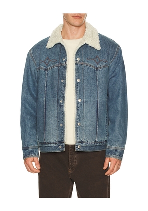 LEVI'S Western Sherpa Trucker Jacket in Blue. Size M. Also in XL/1X.