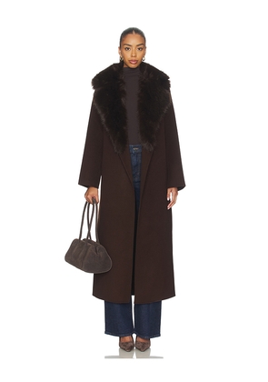 LoveShackFancy Kenzia Coat in Chocolate. Size M. Also in L, XL.