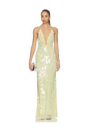 MISHA The Sapphire Sequin Dress in Lemon. Size L. Also in XS, S, M.