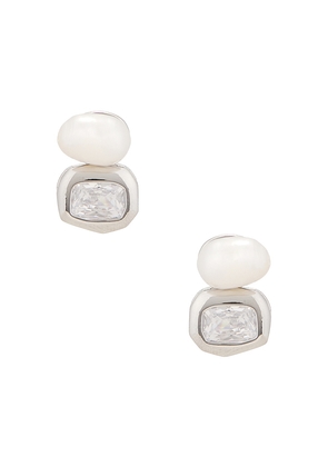 Lovers and Friends Maribel Earrings in Metallic Silver.