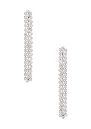 Lovers and Friends Elinda Earrings in Metallic Silver.