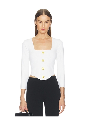 L'AGENCE Sasha 3/4 Knit Corset Top in Ivory. Size M. Also in L, S, XS.
