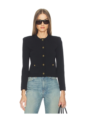 L'AGENCE Patsy Crop Crew Cardi in Black. Size M. Also in XXS, XS, S, L.