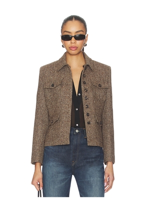 NILI LOTAN Jamison Jacket in Brown. Size 8. Also in 2, 6.