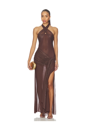Kim Shui Mesh Dress in Brown. Size M. Also in L, S, XL.