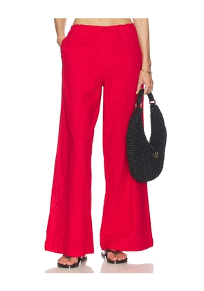 NIA x REVOLVE Eyelet Pant in Red. Size M. Also in XS, S, L, XL.
