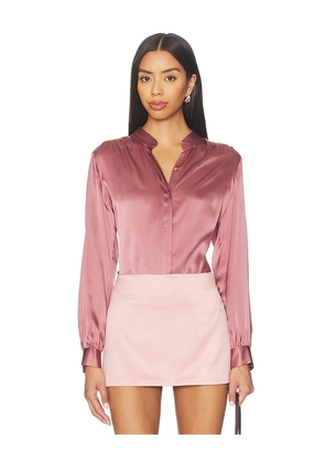 L'AGENCE Bianca Band Collar Blouse in Mauve. Size S. Also in M.