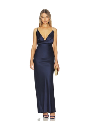 Nookie Valerie Drape Gown in Navy. Size M. Also in XS, S, L.