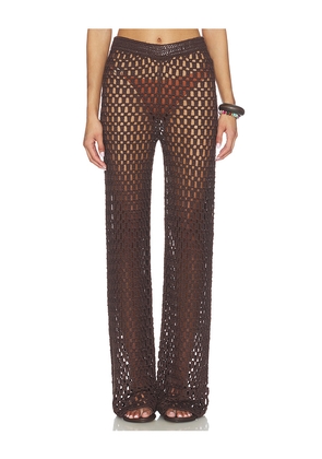 MORE TO COME Rue Pant in Brown. Size L. Also in M, S, XS.