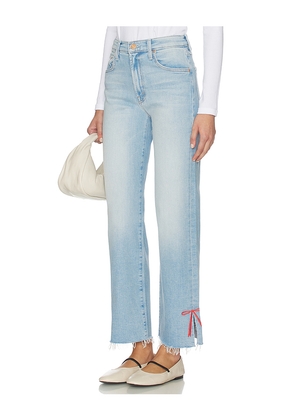 MOTHER The Rambler Zip Slice Hover Jeans in Blue. Size 24. Also in 28, 31.