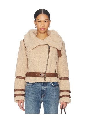 Tularosa Bailey Moto Jacket in Tan. Size S. Also in L, M, XL, XS, XXS.