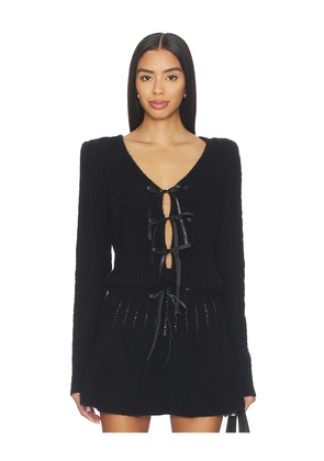 MAJORELLE Serra Cardigan in Black. Size M. Also in XS, XXS, S, L, XL.