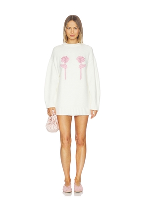 MAJORELLE Vienna Rosette Mini Dress in Ivory. Size L. Also in XXS, XS, S, M, XL.