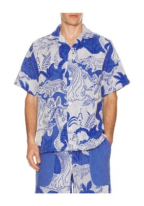 OAS Mystea Cuba Shirt in Blue. Size M. Also in S, L.