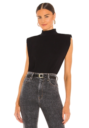 Sanctuary Mock Neck Shoulder Pad Tee in Black. Size S. Also in XS.