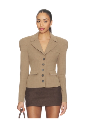 Magda Butrym Tailored Blazer in Beige. Size 34. Also in 36, 38, 40.