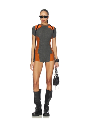 Ottolinger Textured Knit Team Shirt in Grey. Size M. Also in L, S, XL.