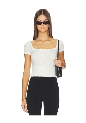 MAJORELLE Denise Short Sleeve Sweater in Ivory. Size L. Also in XS, XXS, S, M, XL.