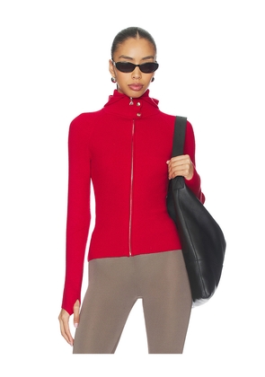 Miaou Lena Zip Up Hoodie in Red. Size M. Also in XS, L, XL.