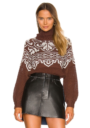 Tularosa Cayleen Fair Isle Sweater in Brown. Size M. Also in S, L.