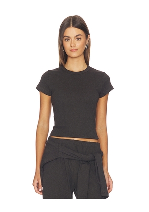 LESET Nando Slim Fit Tee in Chocolate. Size L. Also in XS, S, M, XL.