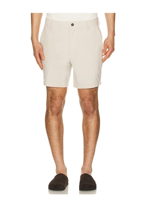 onia 4-Way Stretch 7 Versatility Short in Cream. Size 30. Also in 32, 34, 36, 38.