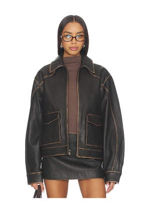 Mimchik Pint Leather Jacket in Black. Size M. Also in L, S, XS.