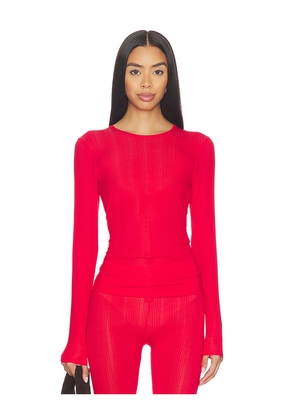 Negative Underwear Whipped Long Sleeve in Red. Size M. Also in L, S, XL/1X, XS.