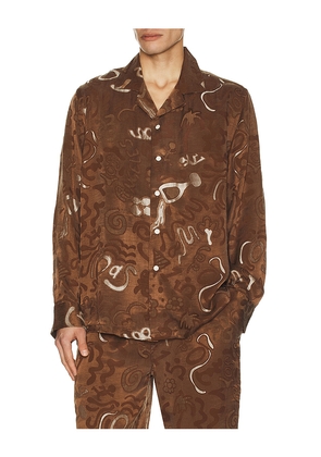OAS Memento Brillo Shirt in Brown. Size M. Also in L, S, XL/1X.