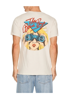 Madeworn The Beach Boys 90's Crew Tee in White. Size L. Also in S, M, XL/1X, XXL/2X.