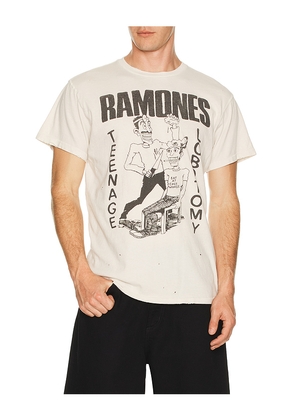 Madeworn Ramones 90's Crew Tee in White. Size L. Also in S, M, XL/1X.